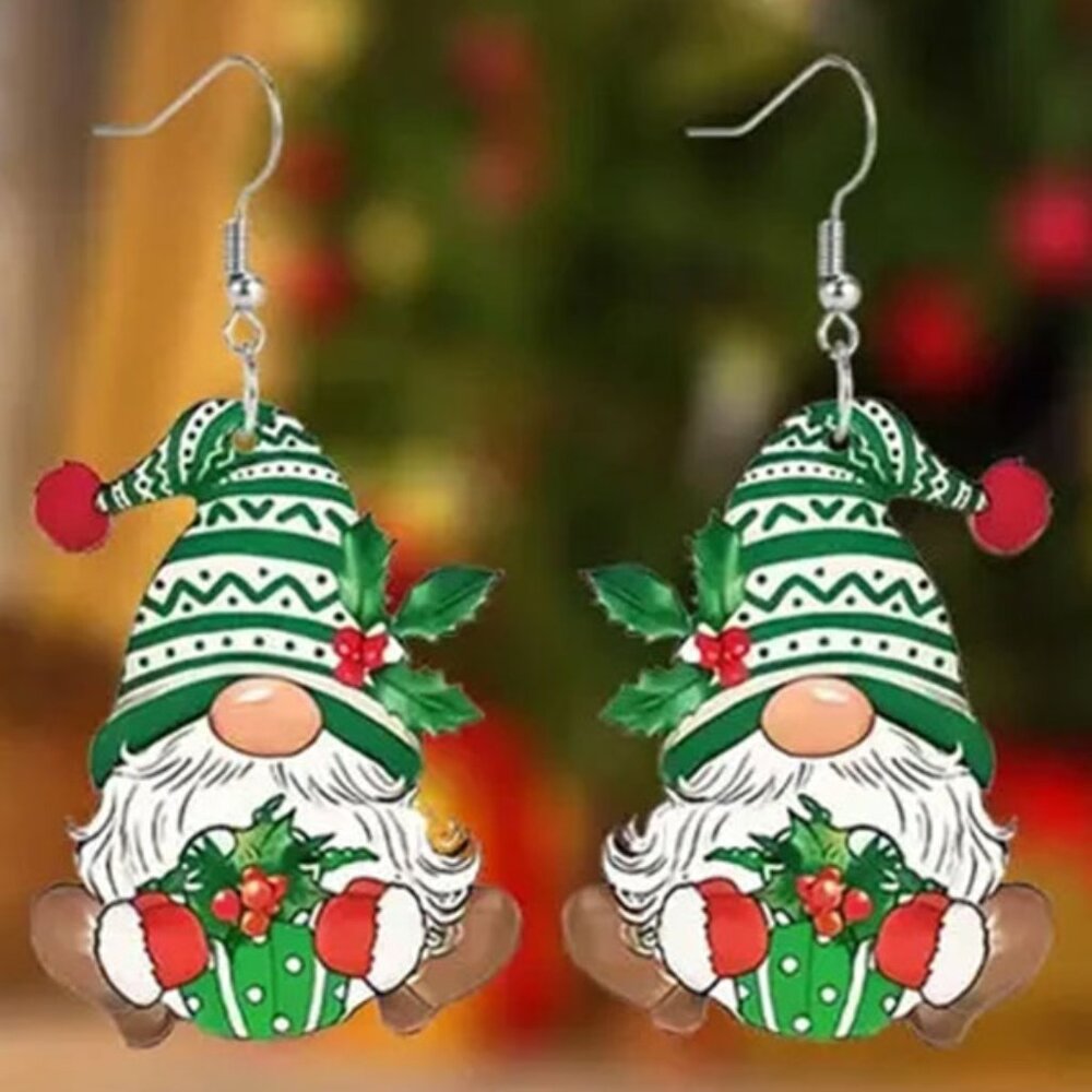 Gnome Christmas Holiday Earrings